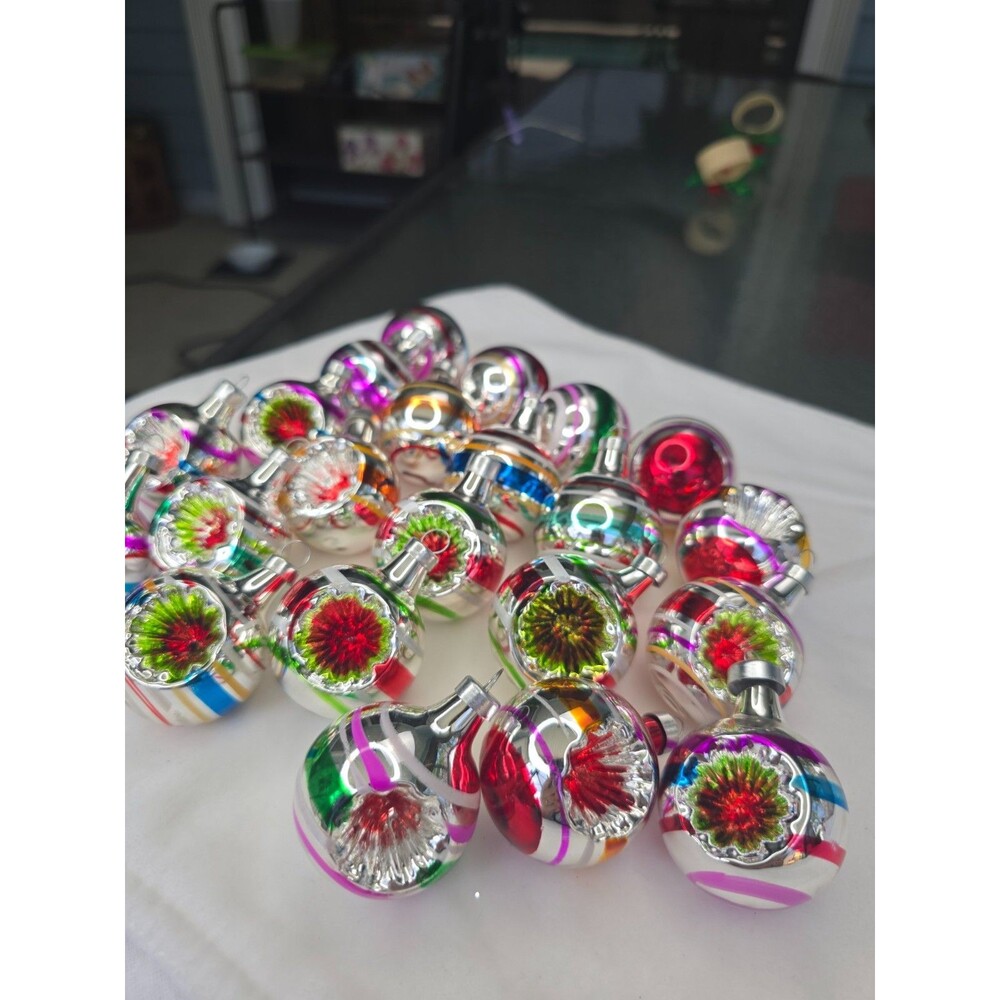 22 pc Kurt Adler - The Early Years - Mini Glass Reflector Ornaments 2" | Lot 2